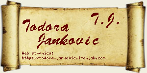 Todora Janković vizit kartica